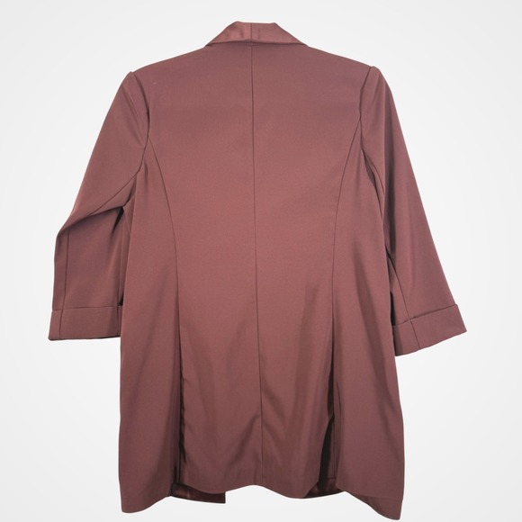 Lauren Conrad Women Career Blazer Size 4 Brown Notch Fitted Business Casual Open - Picture 3 of 11